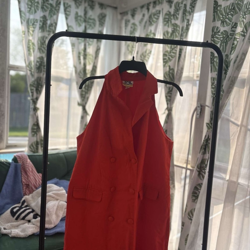 Red Sleeveless Halter Sundress